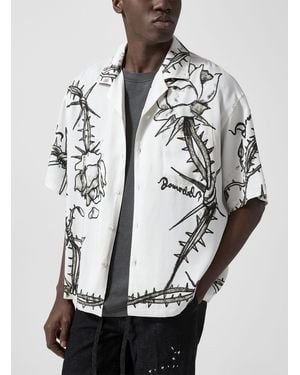 DOMREBEL Roses And Thorns Cabana Shirt - Black