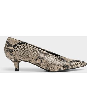 Simon's Snake Leather Kitten Heel Pumps Made In Portugal Women - Multicolour