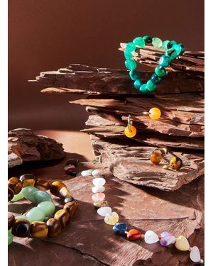 Simon's Natural Stone Heart Necklace - Multicolour