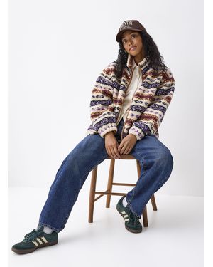 Twik Patterned Fleece Sweatshirt - Blue