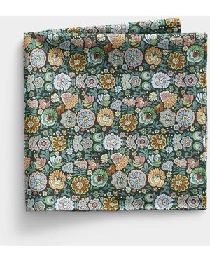 Le 31 Colourful Garden Pocket Square Made With Liberty Fabric - Green