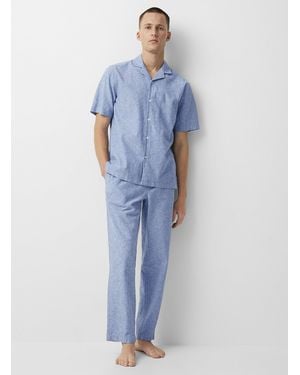 Le 31 Linen And Organic Cotton Lounge Pant - Blue