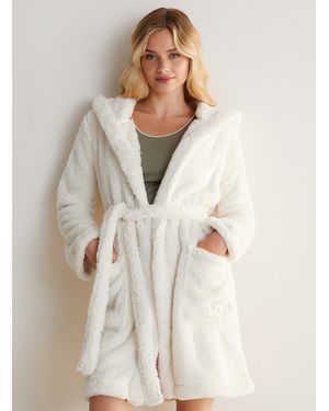 UGG Aarti Plush Hooded Robe - Natural