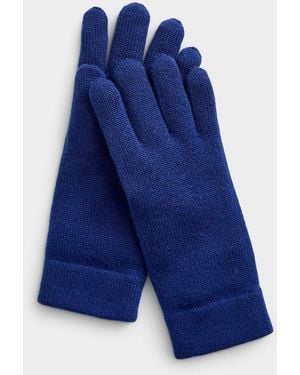 Simon's Pure Cashmere Solid Gloves - Blue