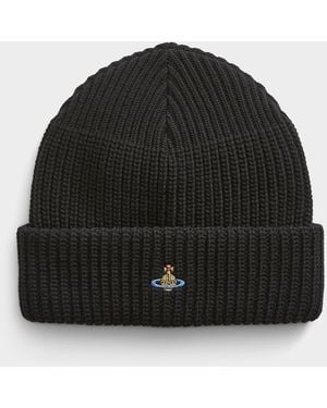 Vivienne Westwood Logo Pure Wool Tuque - Black