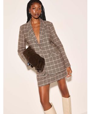 Icône Oversized Boxy Reprocessed Wool Blazer - Brown