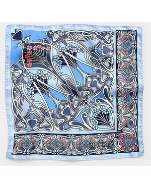 Liberty Ianthe Pure Silk Scarf Made With Fabric - Blue