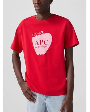 A.P.C. Apple Print T - Red