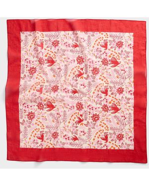 Part Two Small Birds And Flowers Scarf - Red