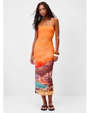 Twik Amalfi Print Mesh Midi Dress - White