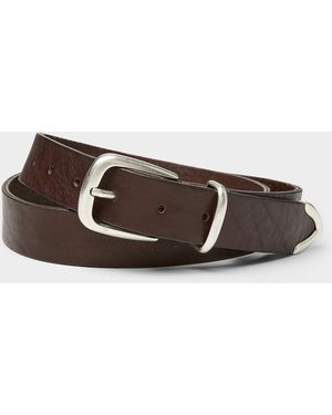 Profuomo Minimalist Western Belt - Brown