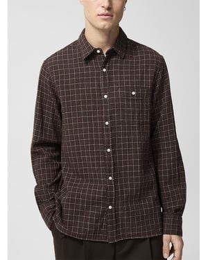Officine Generale Younes Plaid Cotton Gauze Shirt - Brown