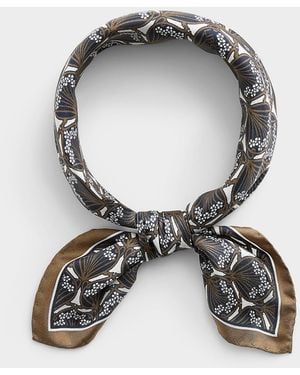 Liberty Baroque Ornaments Silk Scarf Made With Fabric - Grey