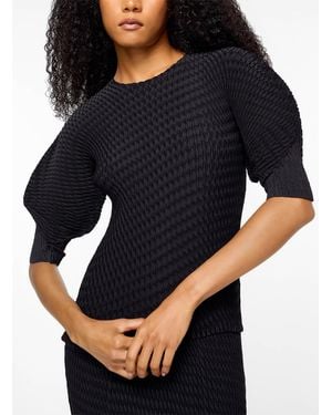 Issey Miyake Chevron Pleated Leg - Black