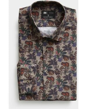 Le 31 Fall Tapestry Shirt Comfort Fit - Grey