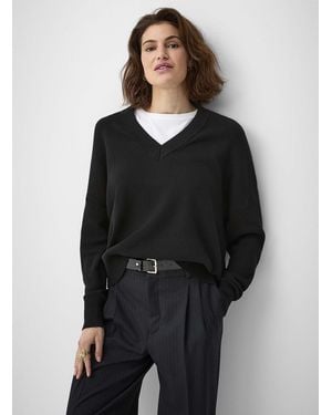 Contemporaine Loose Pure Cotton Sweater - Black