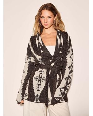 Icône Fringed Belted Cardigan Exclusive Collection From Italy - Natural