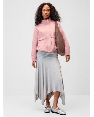 Twik Buttoned Stand Collar Twill Jacket - Multicolour