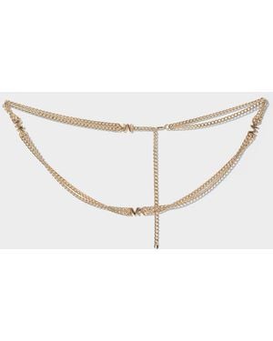 MICHAEL Michael Kors Monogram Chain Belt - White