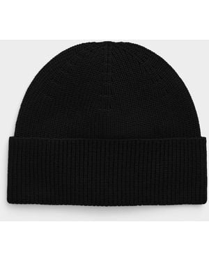 Le 31 Ribbed 100% Merino Wool Tuque - Black