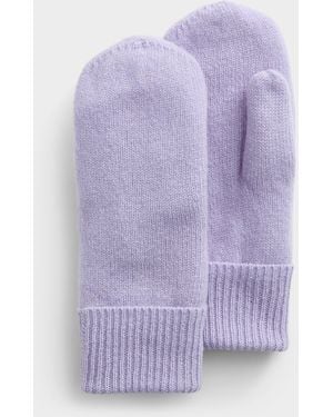 Simon's Solid Knit Mittens Responsible Wool - Purple