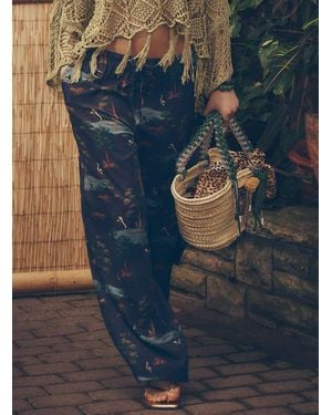ALÉMAIS Macrame Braided Palm Leaf Basket Bag - Metallic