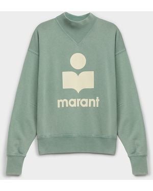 Isabel Marant Moby Velvet Logo Sweatshirt - Green