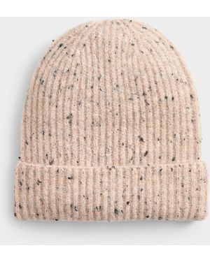 Fransa Flecked Cuffed Tuque - Natural
