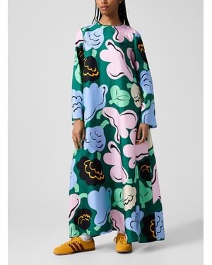 Marimekko Kaunista Silk Maxi Dress - Green