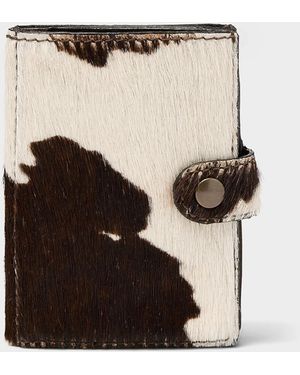KJØRE PROJECT Cowhide Pattern Fuzzy Miniwallet - White