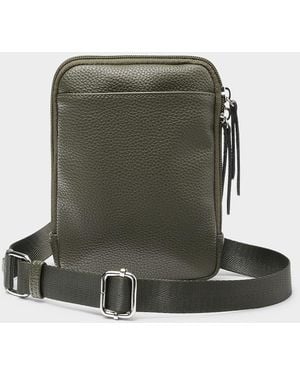 Simon's Textured Zipped Phone Clutch - Green