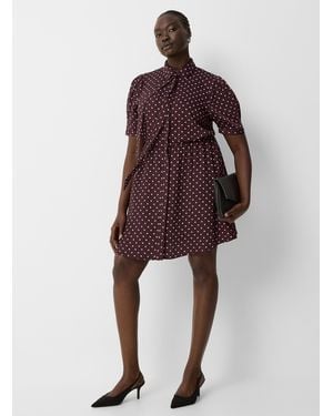 Contemporaine Flowy Polka Dot Shirtdress - Red