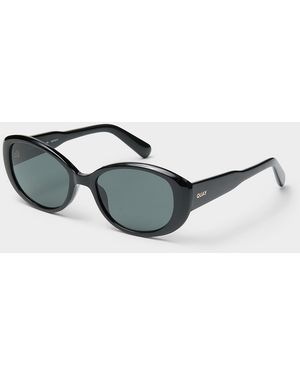 Quay On Brand Wide Oval Sunglasses - Blue