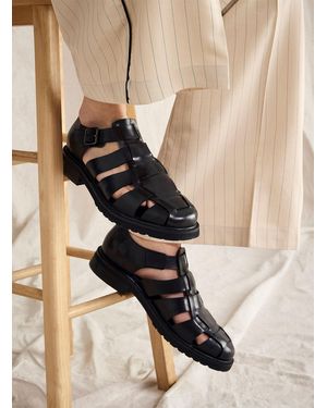 Steve Madden Havana Leather Sandals Men - Black