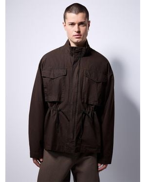 Le 31 Ripstop Fabric Utility Jacket Imported From Seoul - Brown