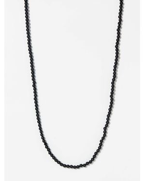 Annika Inez Long Onyx Bead Necklace - Black