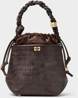 Ganni Bou Braided Handle Croc Bag - Multicolor