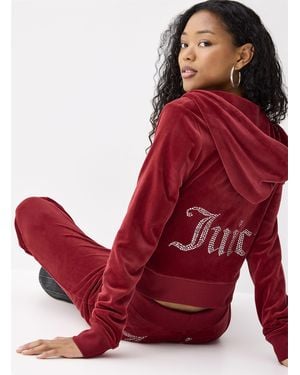 Juicy Couture Diamond Logo Zippered Hood Sweatshirt
