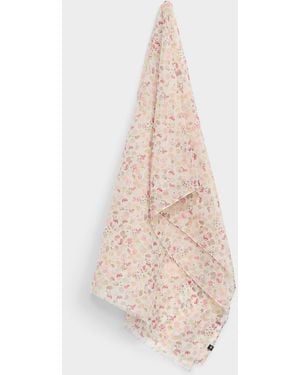 Fraas Painterly Dotted Lightweight Scarf - White