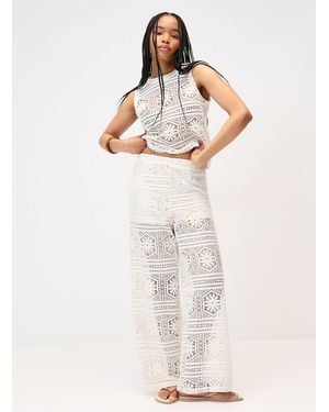 ONLY Openwork Knit Pant - Natural