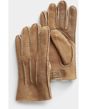UGG Genuine Shearling Gloves - Brown