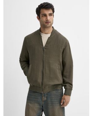 Only & Sons Touch Of Linen Bomber Jacket - Green