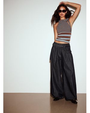 Damson Madder Pleated Skirt Belted Barrel - Blue