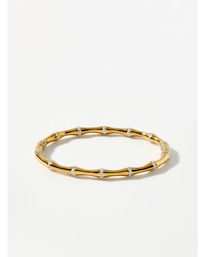 Simon's Golden Bamboo Bracelet - White