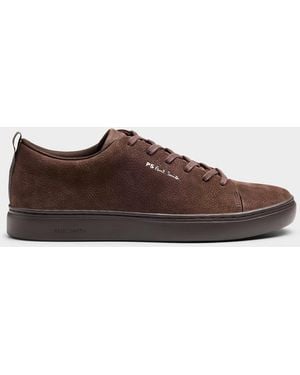 Paul Smith Lee Chocolate Brown Pebble Leather Sneakers Men