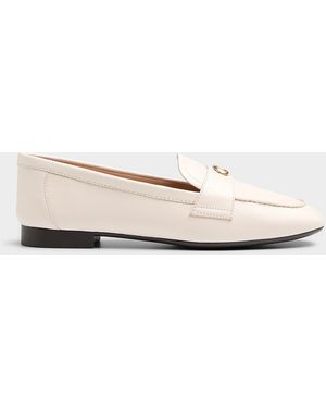 COACH Vanilla Leather Sculpted Loafers Women - Natural