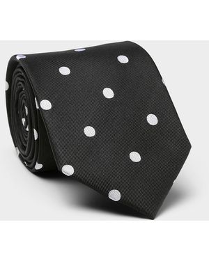 Le 31 Polka Dot Pure Silk Tie - Black