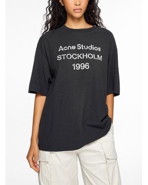 Acne Studios Loose Printed Logo T - Black
