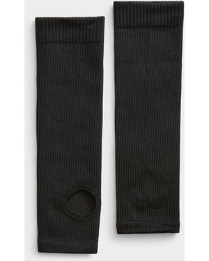 Simon's Open Heel And Toe Ribbed Socks - Black
