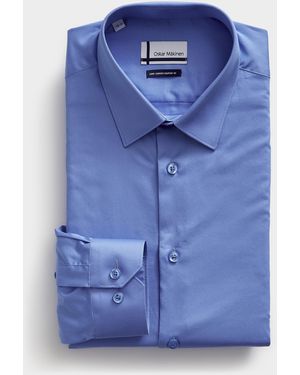 Oskar Mäkinen Satiny Business Shirt Comfort Fit - Blue